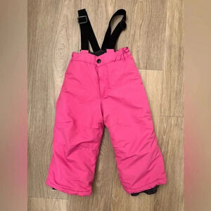 Pulse Snow Bib Pants Toddler Girls Size 2T Hot Pink Overalls